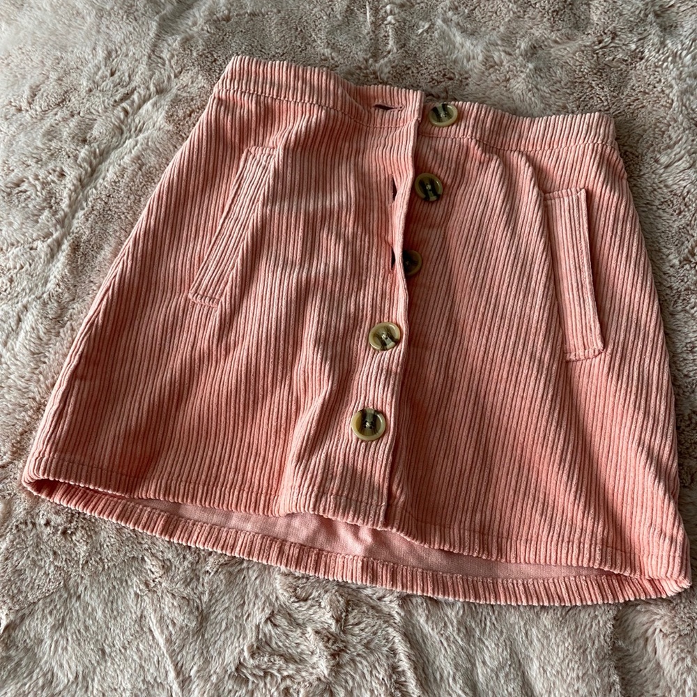 corduroy pink skirt